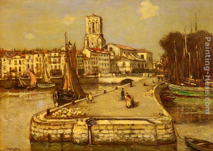 A Sunlit Port painting - Jean Francois Raffaelli A Sunlit Port art painting